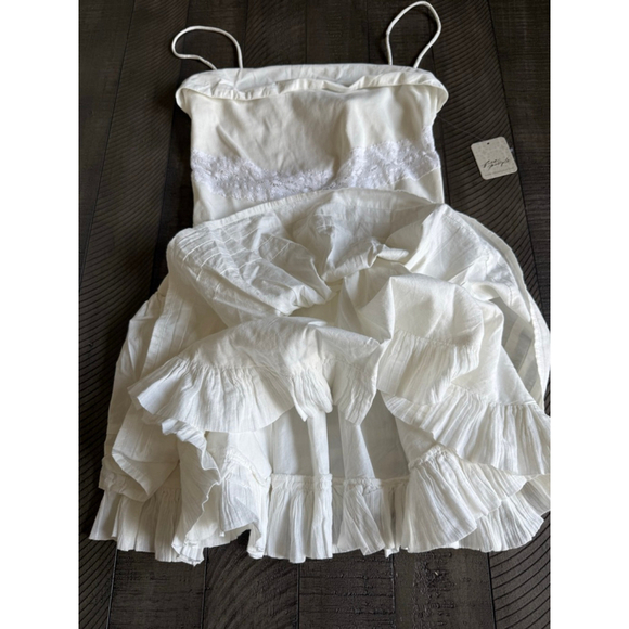 Free People White Lace Layered Slip Dress XS NWT - Picture 4 of 6